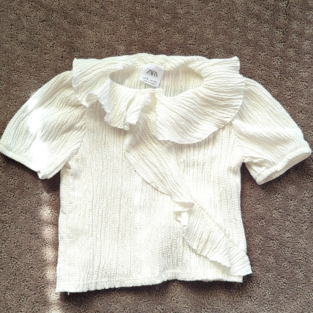 Zara Girls Ruffled Shirt size 6